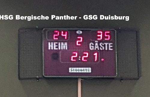 Frauenhandball Oberliga: HSG Bergische Panther – GSG Duisburg  24:35 (14:15)